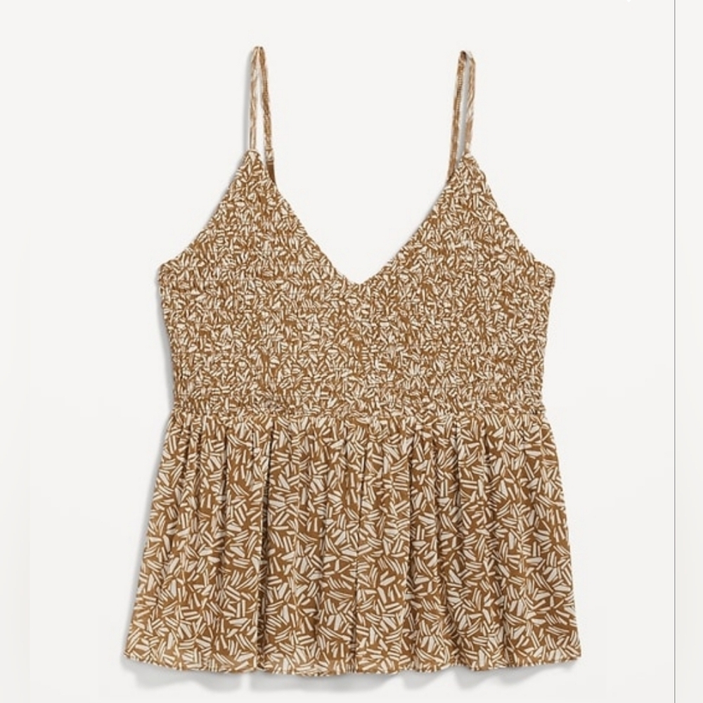Old Navy Mustard and White Women's Babydoll Top